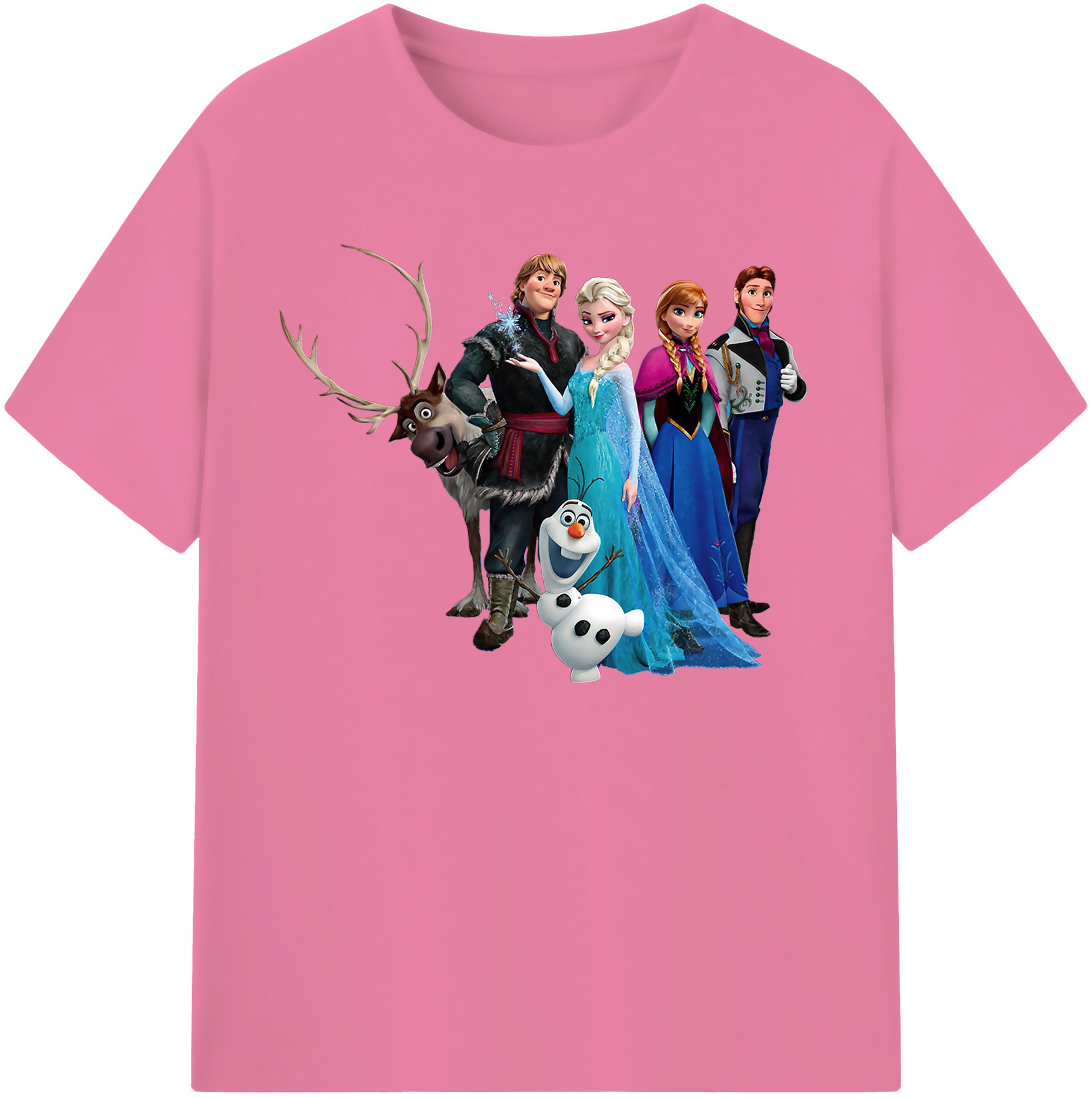 （画像用） アナと雪の女王 アンナ エルサ Frozen Anna Elsa 綿100％半袖Tシャツ（フロントプリント）